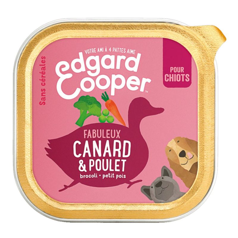 Pâté Edgar Cooper Canard et Poulet Chiot  Edgar Cooper 5425039486390 Paté pour chien
