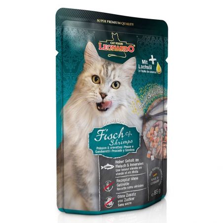 Terrine pour Chat « Poisson + Crevettes » - Leonardo