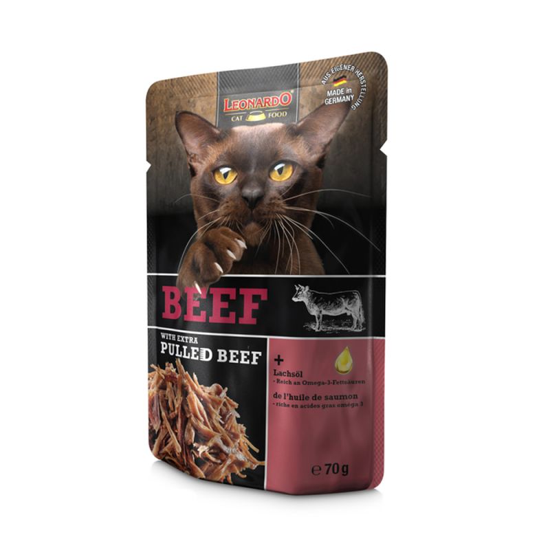 Pâté de Bœuf avec Effiloché de Bœuf - Leonardo LEONARDO 4002633756503 Boîtes, sachets pour chats