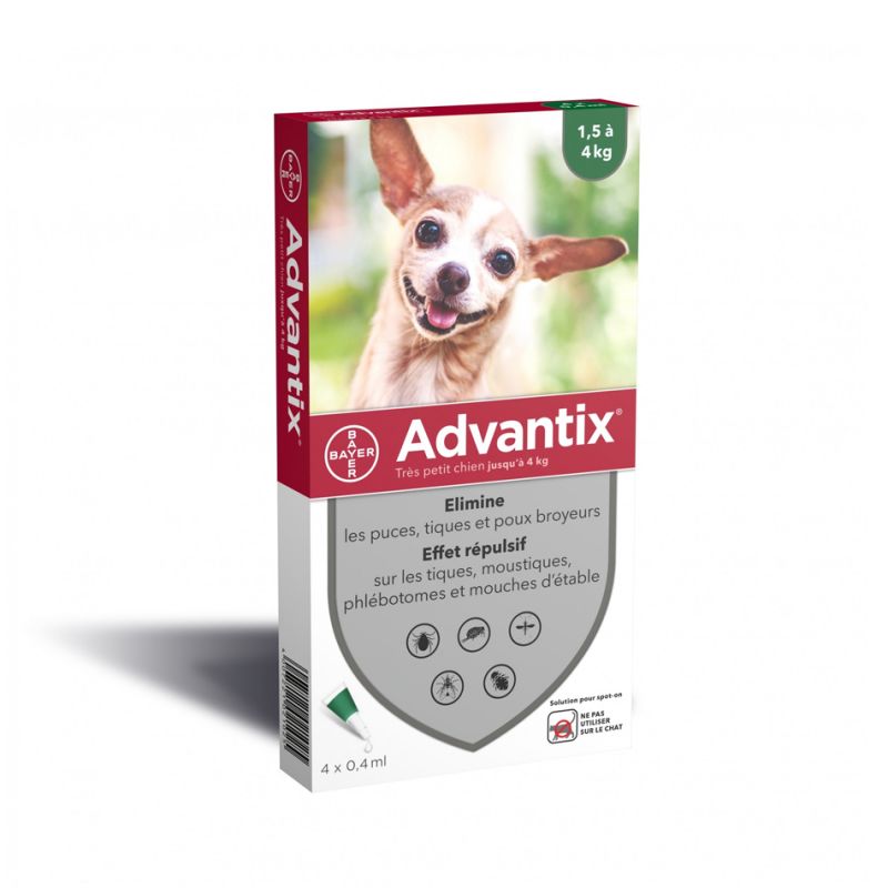 Advantix antiparasitaire chien 1.5-4kg ADVANTIX  Pipettes