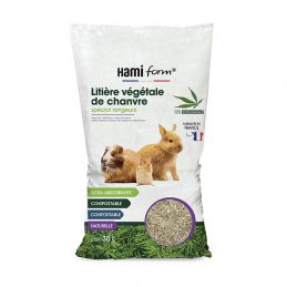 Hami Litière végétale de chanvre 30 L HAMI 3469980006124 Litière, foin, paille