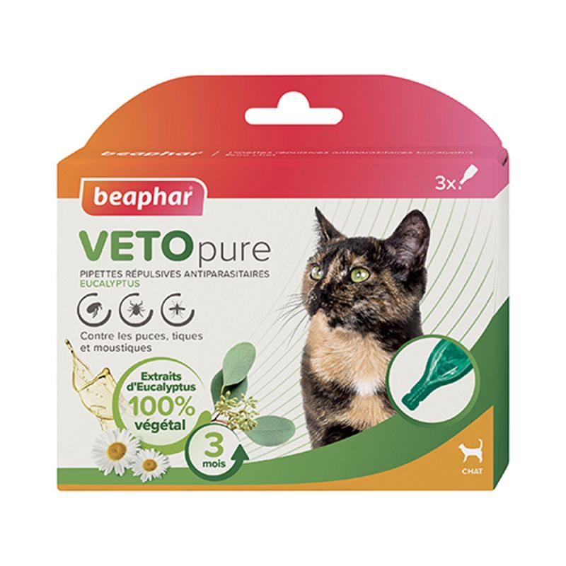 Pipettes répulsives antiparasitaires chat BEAPHAR  Pipettes et spray