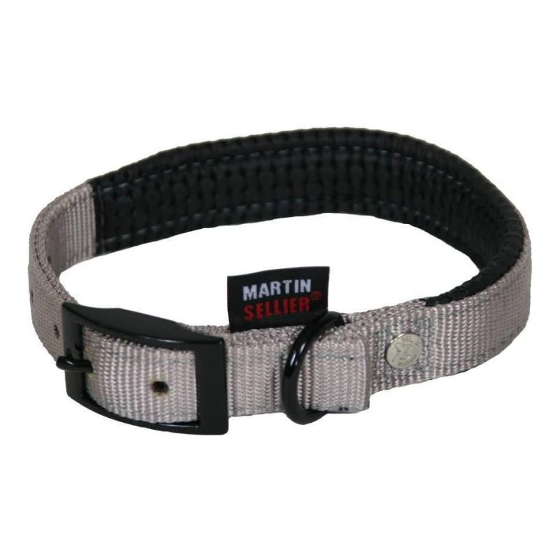 Collier confort en nylon uni gris   Colliers