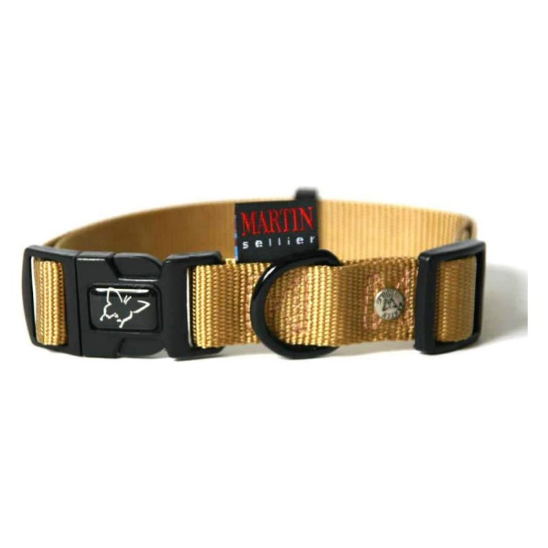 Collier réglable en nylon uni beige   Colliers