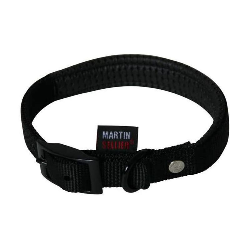 Collier confort en nylon uni noir   Colliers