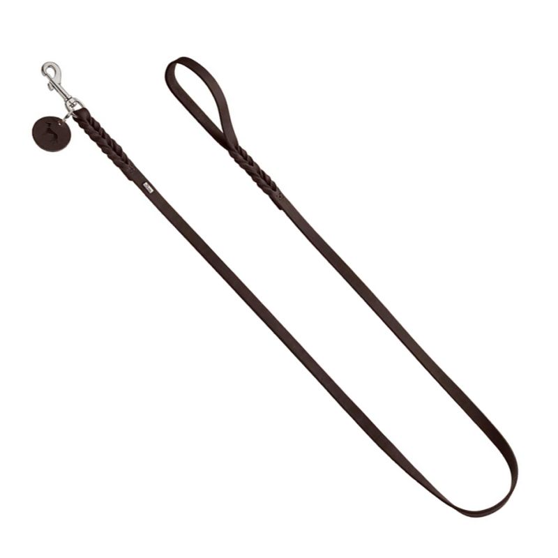 Laisse d'éducation canin cuir marron HUNTER  Laisses