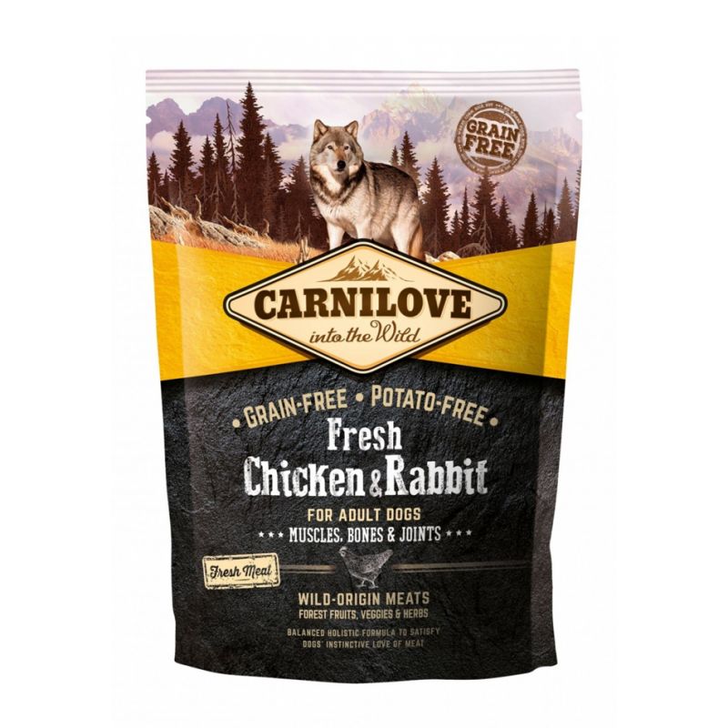 Croquettes Carnilove Adulte poulet/lapin 1,5 kg ANIMAL FOOD DIFFUSION 8595602527502 Croquettes Carnilove