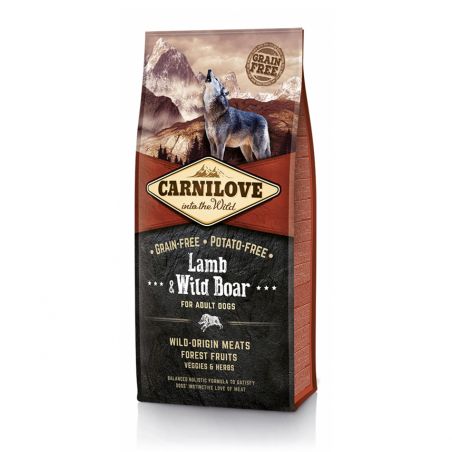 Croquettes Carnilove Adulte agneau/sanglier 12 kg