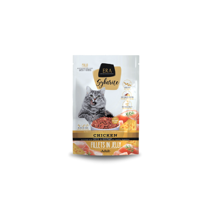 Filets en gelée ERA Sybarite pour Chats Adultes – Poulet & Fromage ERA 8437021991253 Alimentation chat