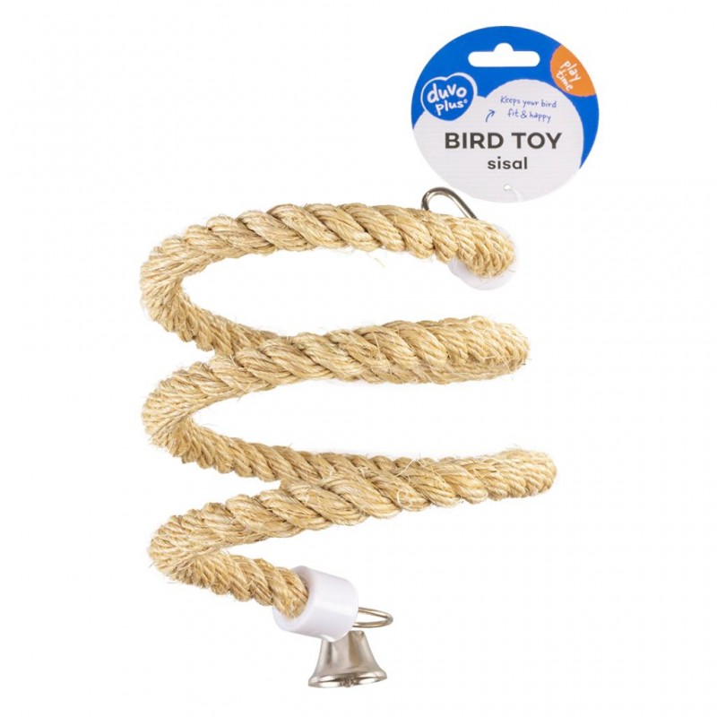 Corde spirale en sisal avec clochette Duvo+ DUVO+  Perchoirs