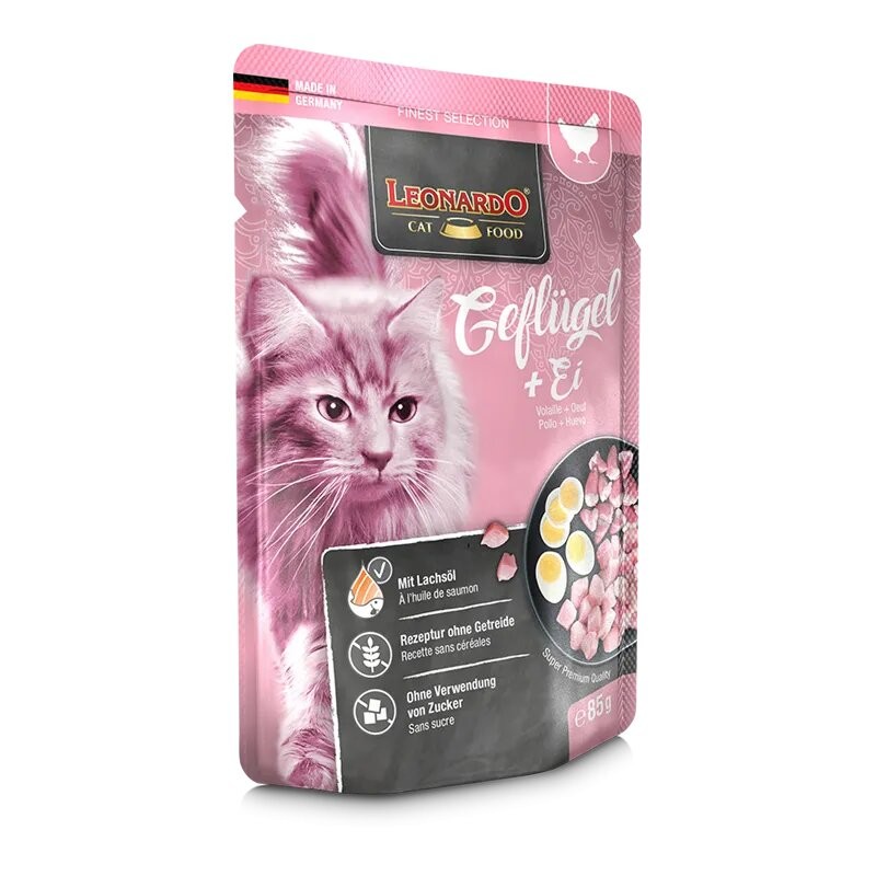 Terrine pour Chat – « Volaille + œufs » – Leonardo LEONARDO 4002633756428 Boîtes, sachets pour chats