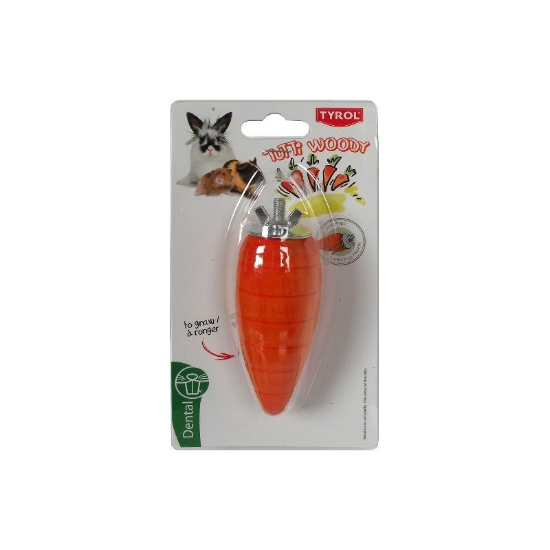 Carotte en bois à ronger 12cm – Tyrol  3281012067428 Autres rongeurs