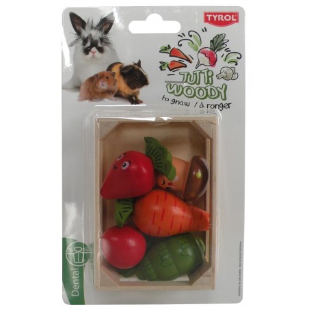 Légumes en bois à ronger Tutti Woody 10.5x7x3.5cm - Tyrol
