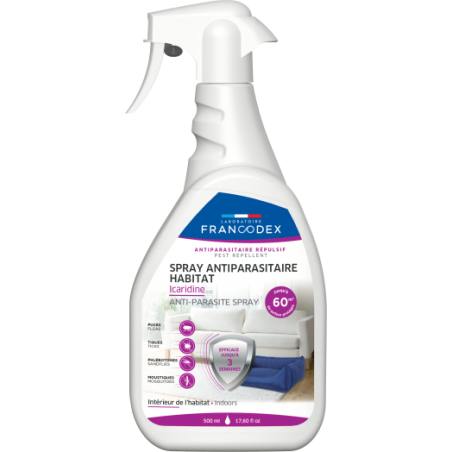 Spray antiparasitaire HABITAT "ICARIDINE" - Francodex-