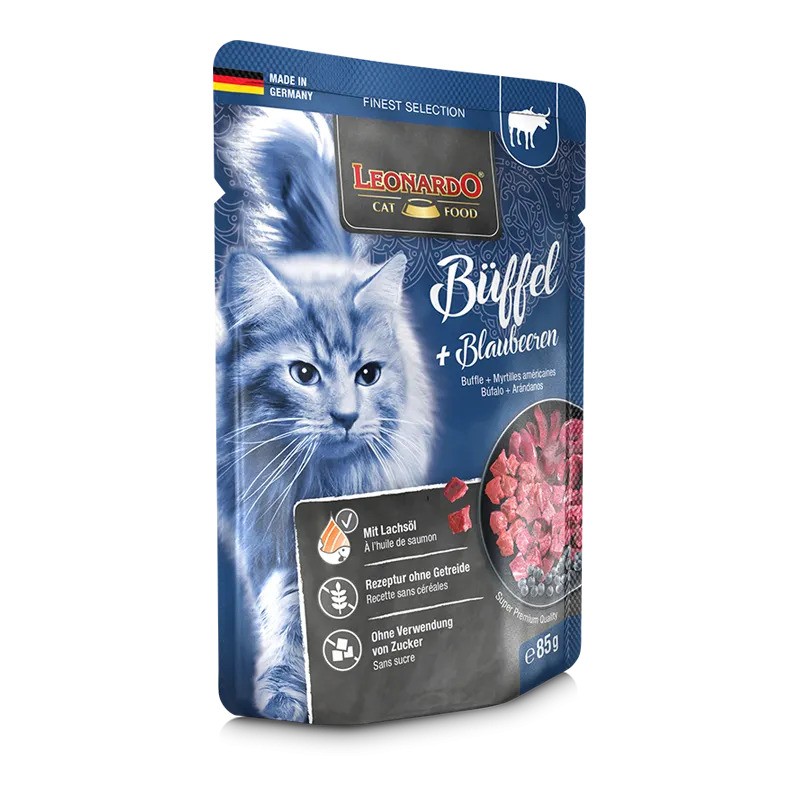 Terrine pour Chat – « Buffle + Myrtilles » – Leonardo LEONARDO 4002633756701 Boîtes, sachets pour chats