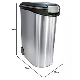 Container Croquettes 20 kg/54L argent/noir - Curver CURVER 3253923906073 Ecuelles, distributeurs