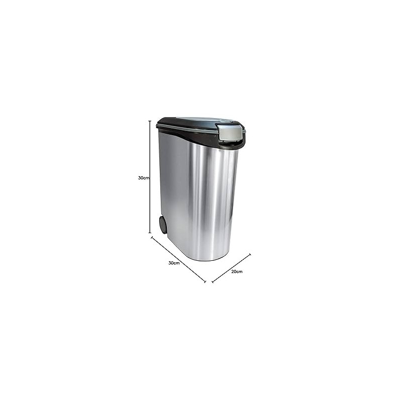 Container Croquettes 20 kg/54L argent/noir - Curver CURVER 3253923906073 Ecuelles, distributeurs