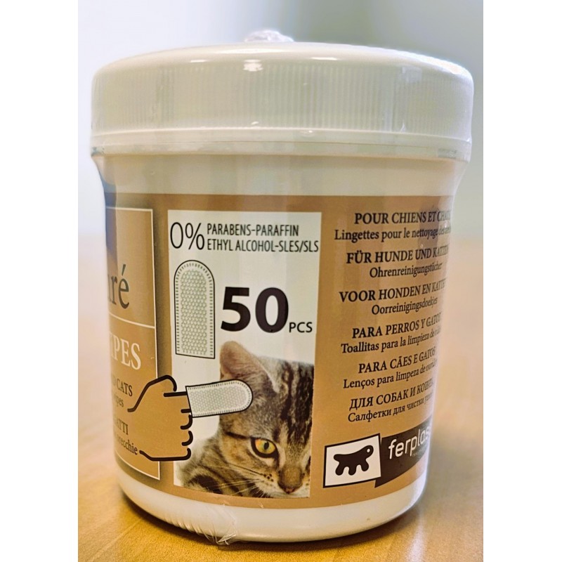 Doigtiers/Lingettes pour oreilles "Naturé Ear Wipes"- Ferplast FERPLAST 8010690218533 Soin des oreilles, yeux, du pelage