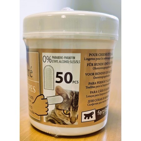 Doigtiers/Lingettes pour oreilles "Naturé Ear Wipes"- Ferplast