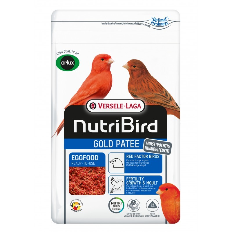 Gold Pâtée Humide Oiseaux Facteur Rouge - 1kg – NutriBird VERSELE LAGA 5410340222423 Accueil