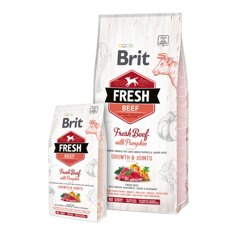Croquettes Brit Fresh boeuf/citrouille - Puppy BRIT FRESH  Croquettes Brit Fresh
