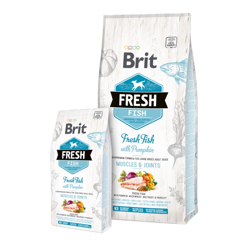 Croquettes Brit Fresh poisson/citrouille - Adulte BRIT FRESH  Croquettes Brit Fresh