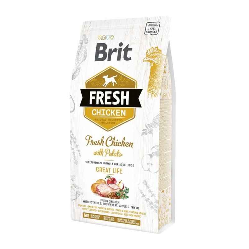 Croquettes Brit Fresh poulet/pommes de terre Adulte BRIT FRESH  Croquettes Brit Fresh