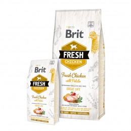 Croquettes Brit Fresh poulet/pommes de terre Adulte BRIT FRESH  Croquettes Brit Fresh