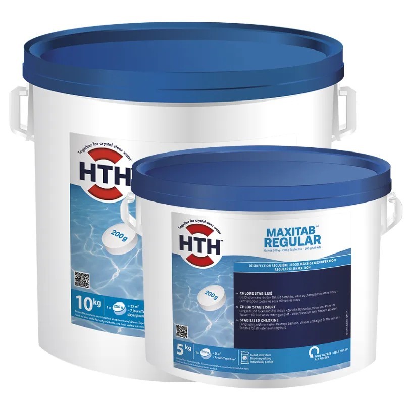 hth® MAXITAB Regular – Galets 200 g – 5 kg  3521686006140 Traitements, test d'eau