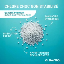 Chloryte Chlore Choc non stabilisé 3,3 kg BAYROL BAYROL  Traitements, test d'eau