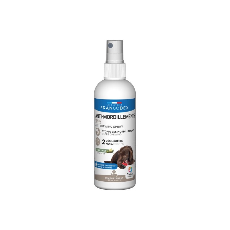 Spray Anti-Mordillement Chiot et chien 200 ml – Francodex FRANCODEX 3283021703229 Accueil