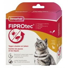 Pipettes Tiques et Puces pour chat 50 mg - Fiprotec – Beaphar BEAPHAR 8711231154906 Accueil