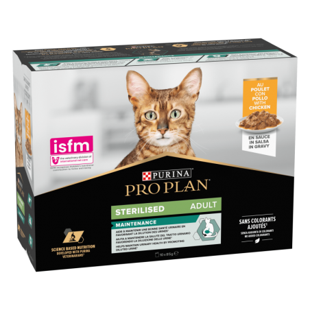 Proplan Chat Stérilisé Maintenance au Poulet Multipack 10 x 85 gr