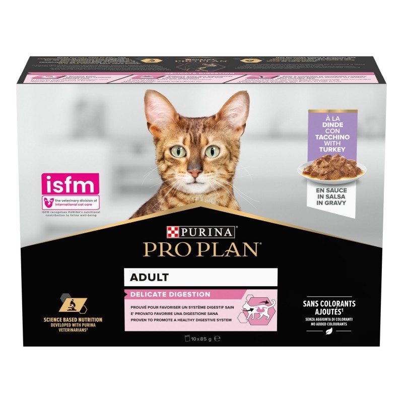 Proplan Chat Delicate Digestion à la dinde, Multipack 10 x 85 gr PRO PLAN 8445290856623 Boîtes, sachets pour chats