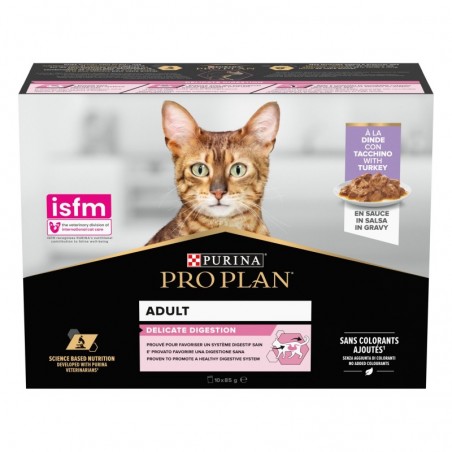 Proplan Chat Delicate Digestion à la dinde, Multipack 10 x 85 gr