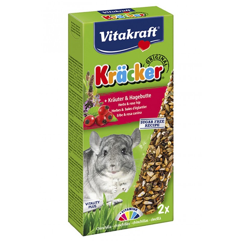 Vitakraft Kräcker Chinchillas Aux Herbes et Baies d'églantier VITAKRAFT VITOBEL 4008239253491 Friandise & Complément