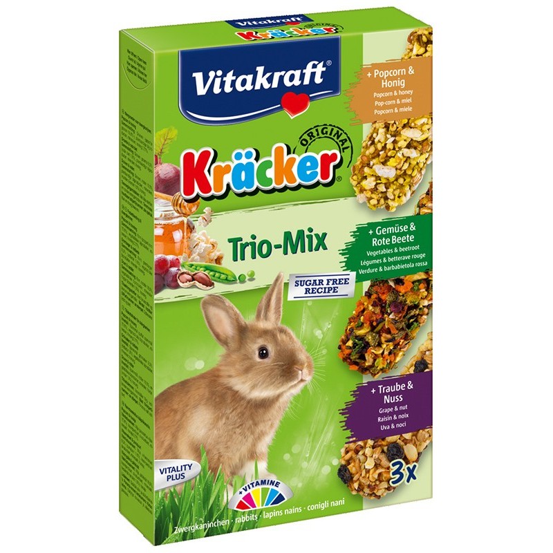 Vitakraft kräcker Lapin nain Trio Mix VITAKRAFT VITOBEL 4008239250872 Friandise & Complément