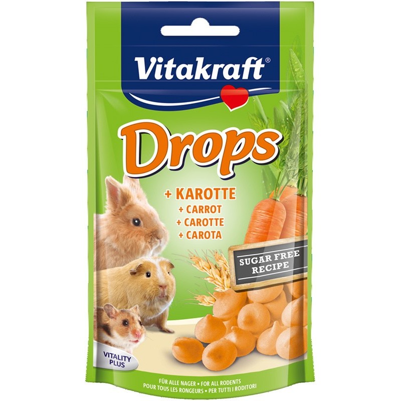 Drops goût Carotte Vitakraft VITAKRAFT VITOBEL 4008239257888 Friandise & Complément
