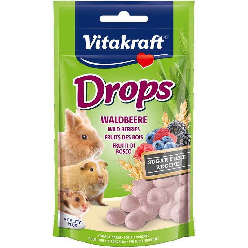 DROPS FRUITS DES BOIS SANS SUCRES 75G VITAKRAFT VITOBEL 4008239257871 Friandise & Complément