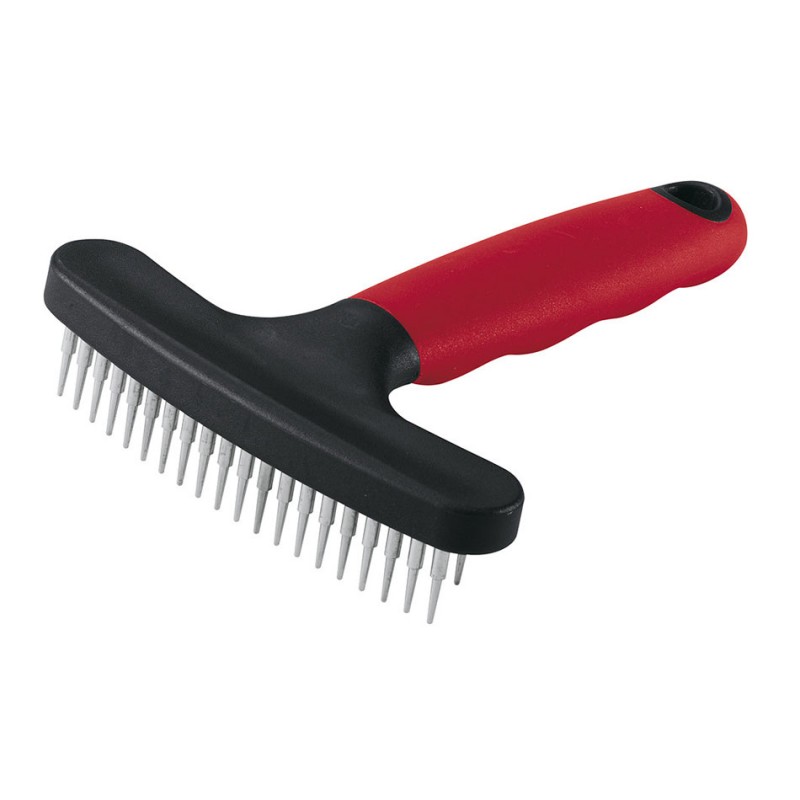 GRO 5850 - RATEAU ACIER POLI 2 RANGS COU FERPLAST  Peignes, Brosses, Ciseaux