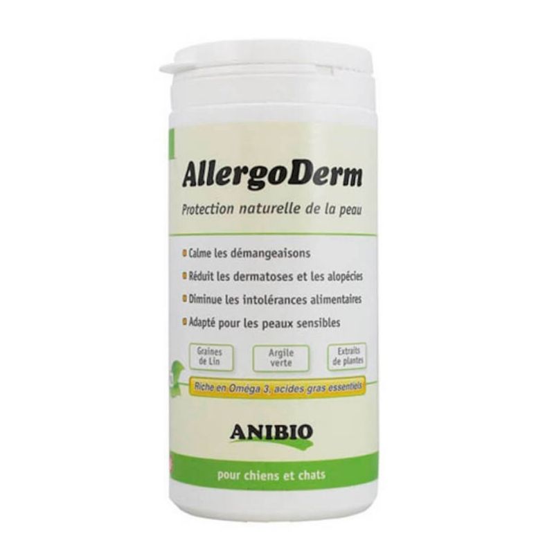 Anibio Allergoderm supplément nutritionnel chiens et chats ANIBIO 3700215100317 Soin des oreilles, yeux, du pelage
